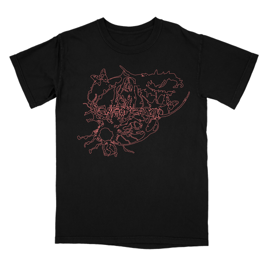 black and pink butterfly tee